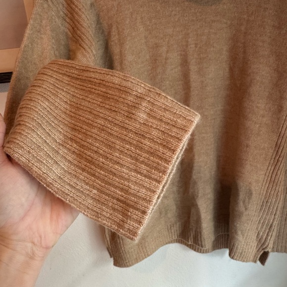 NWT Loft Tan Turtleneck Rib Trim Cozy Sweater - Picture 5 of 8